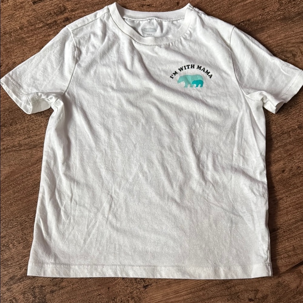 White T-Shirt with Bear Graphic